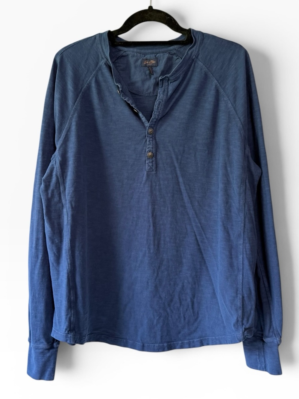 Good Man Brand Legend Henley Cotton Long Sleeve Indigo Size Large